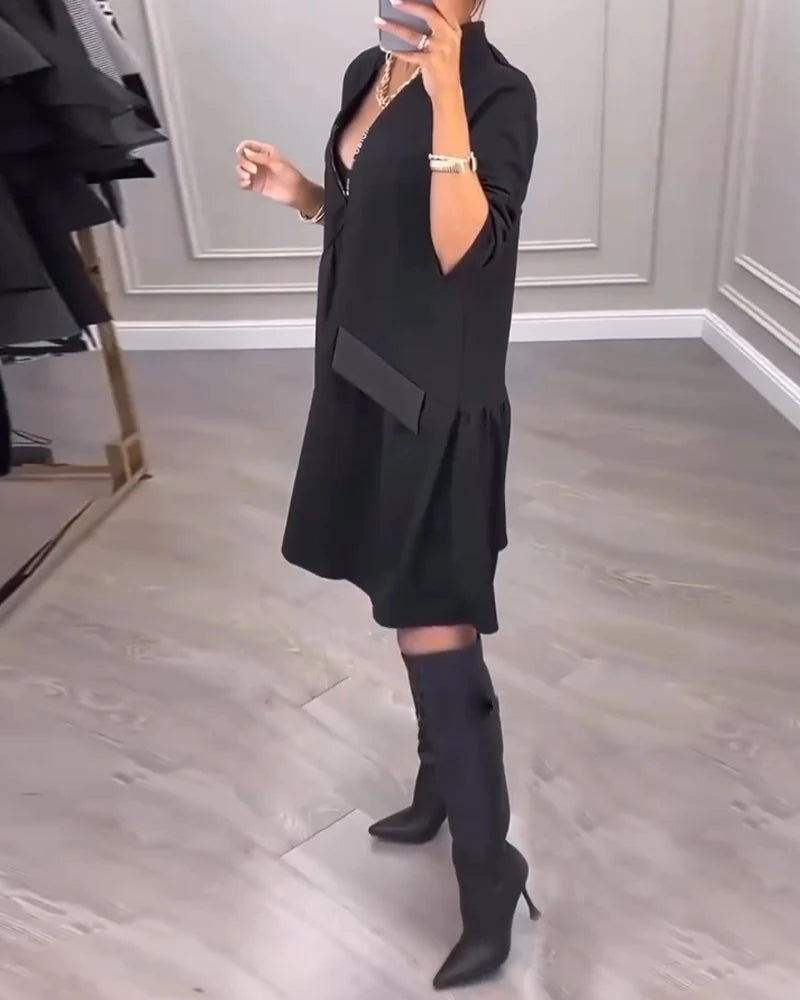 CLARISSA | ARTISTIC V-NECK DRESS