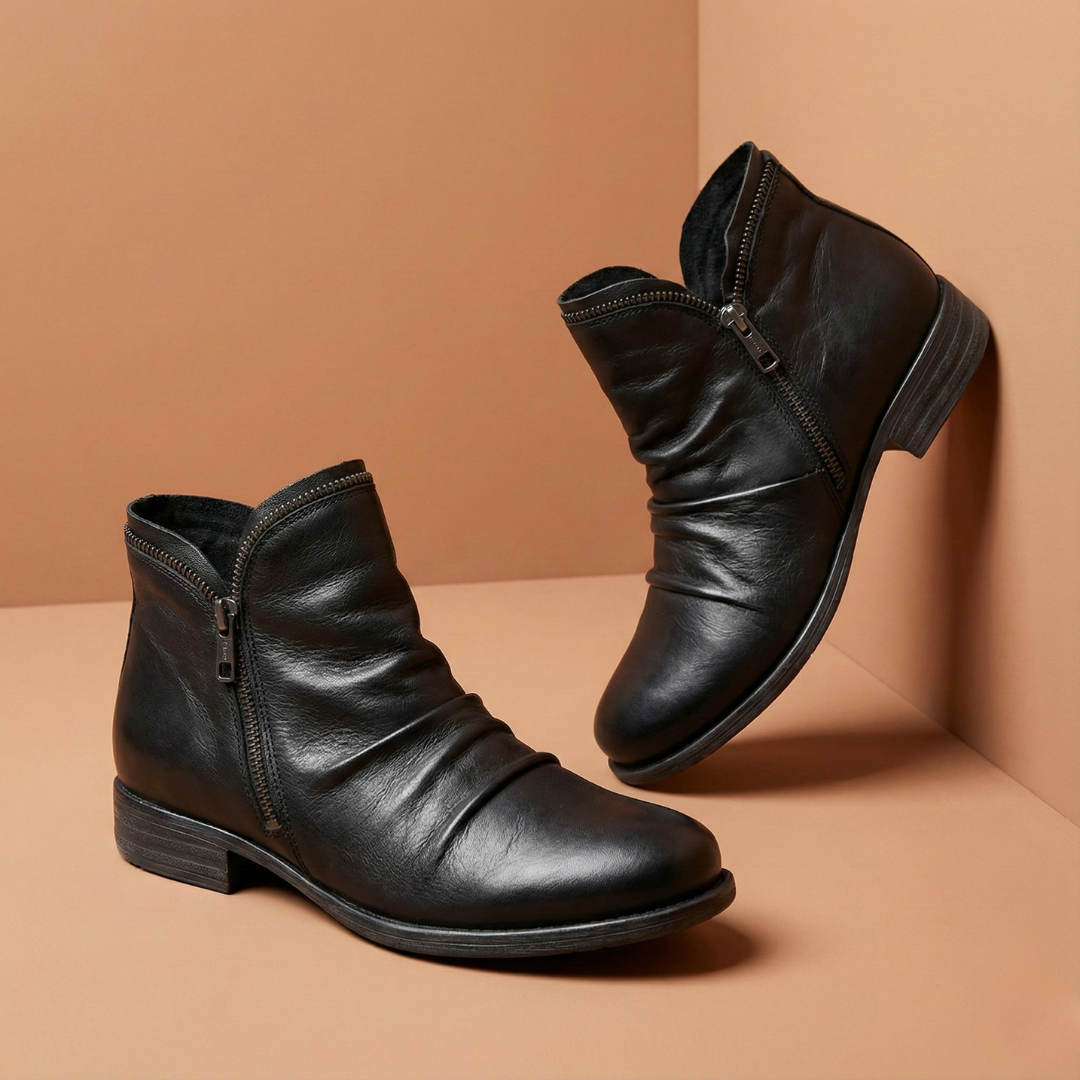 LAVINIA | ORTHOPAEDIC RUCHED ANKLE BOOTS