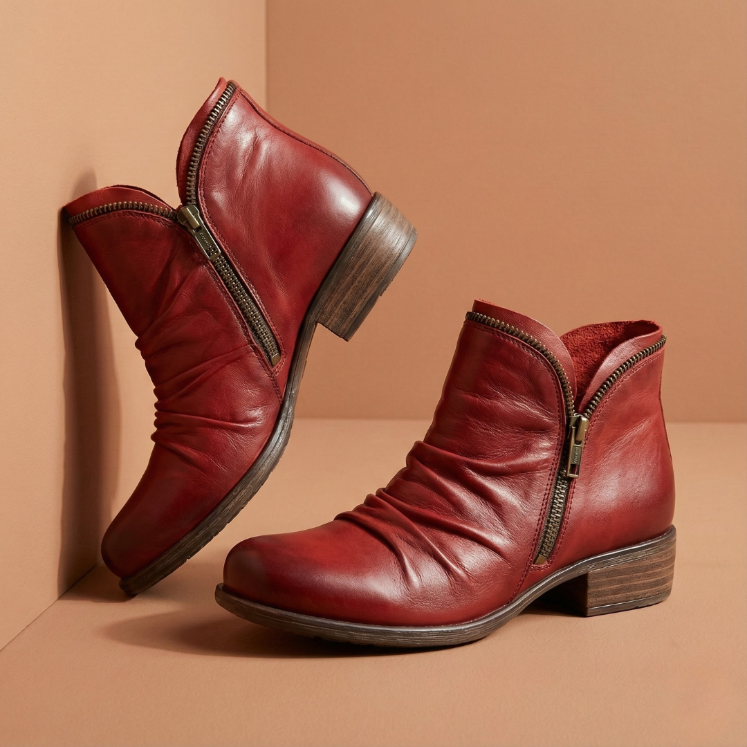 LAVINIA | ORTHOPAEDIC RUCHED ANKLE BOOTS