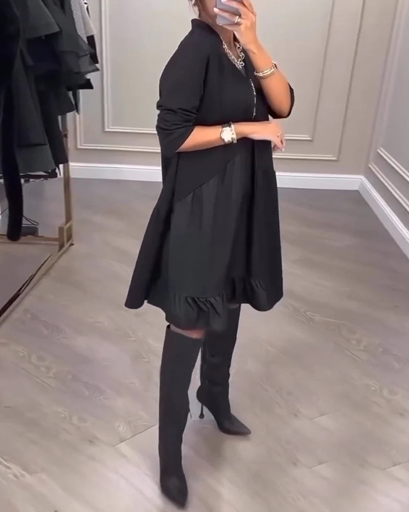 CLARISSA | ARTISTIC V-NECK DRESS