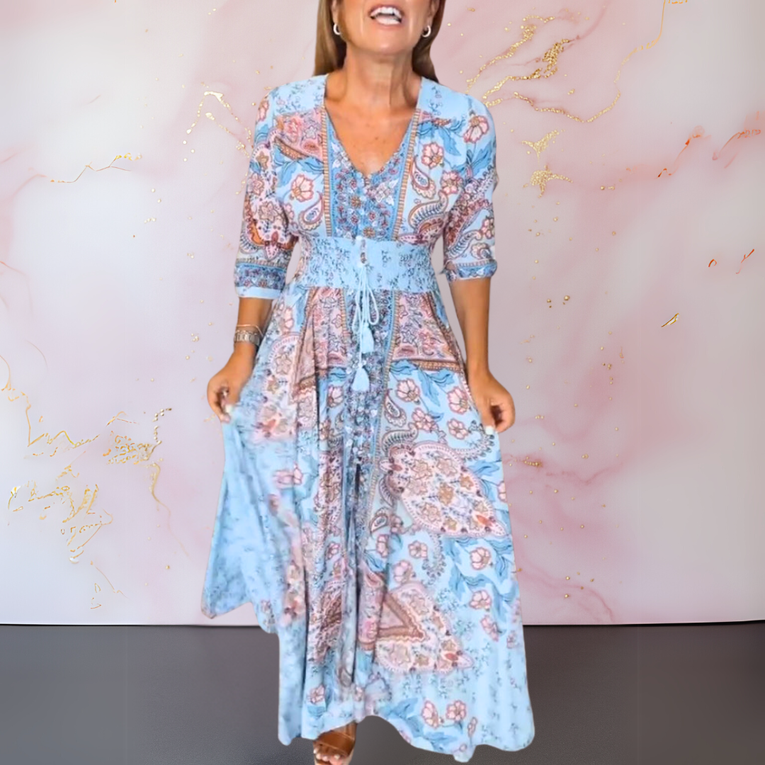 GILLIAN | ELEGANT V-NECK SUMMER DRESS
