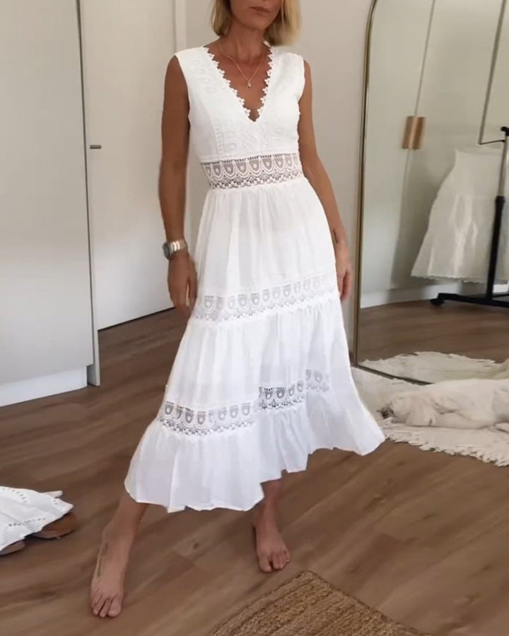 AUDREY | ELEGANT V-NECK DRESS
