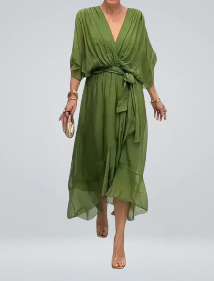 MYRA | FLOWY LIGHT V-NECK DRESS
