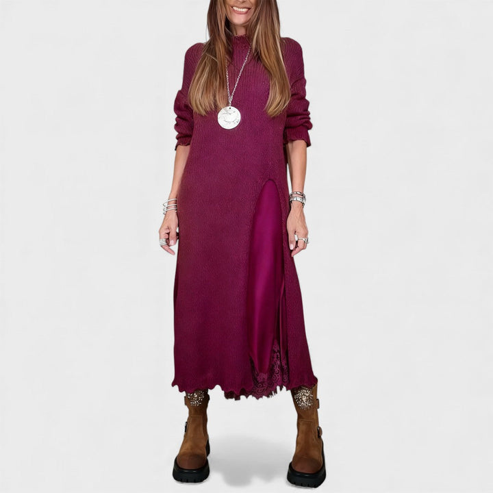 MIREYA | ELEGANT LONG KNIT DRESS