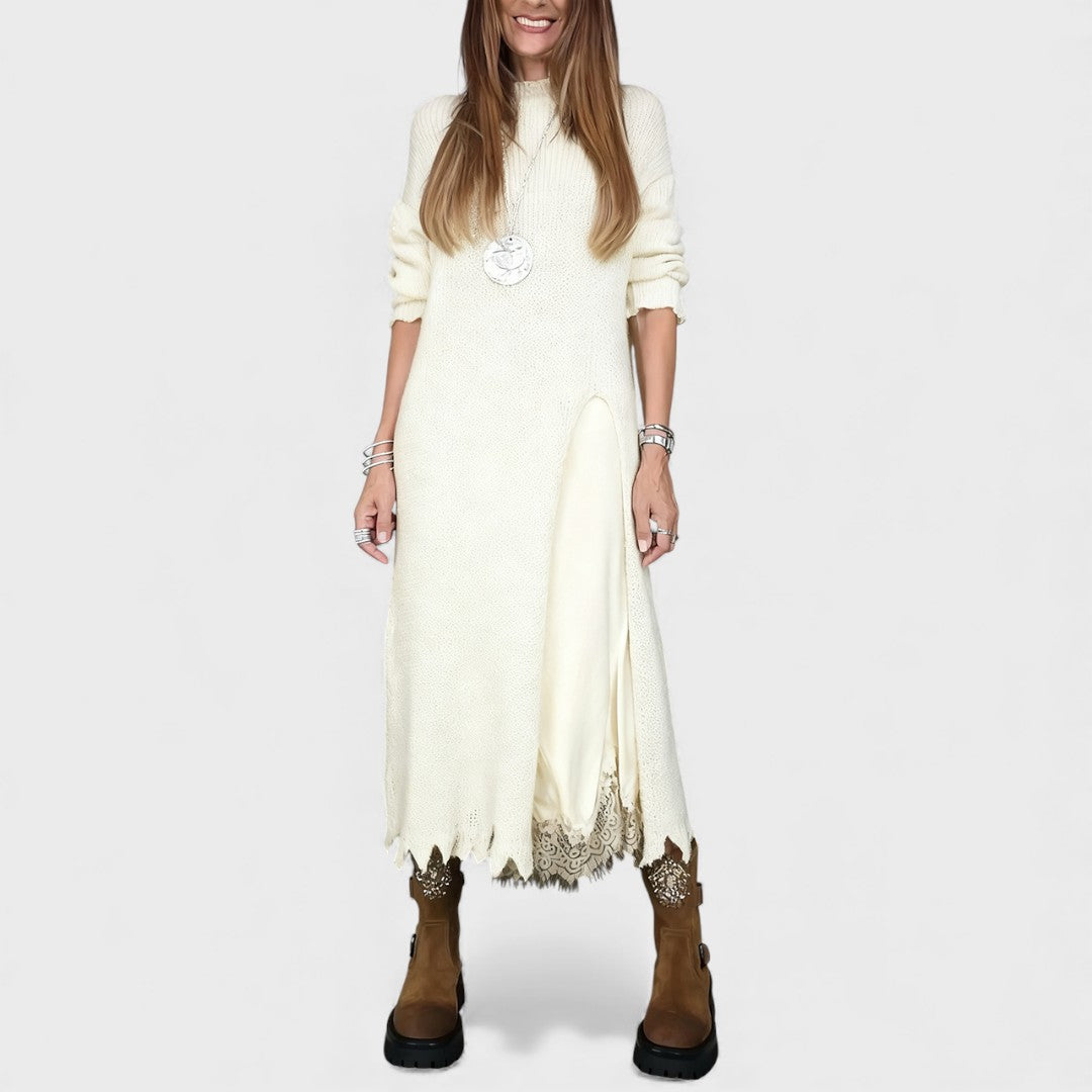 MIREYA | ELEGANT LONG KNIT DRESS