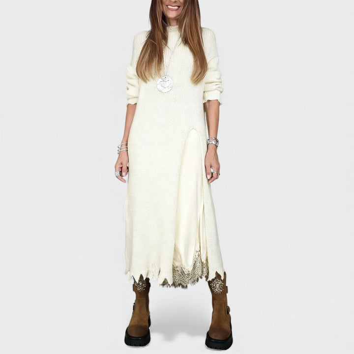 MIREYA | ELEGANT LONG KNIT DRESS