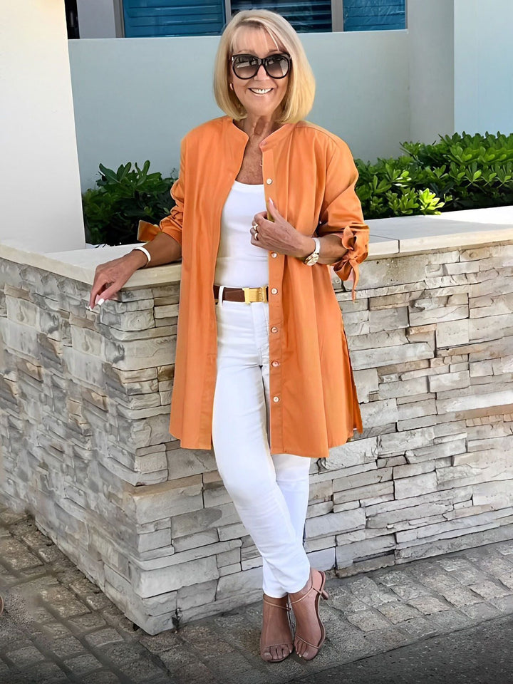 PRIMROSE | RELAXED FIT LONG-SLEEVE TUNIC BLOUSE
