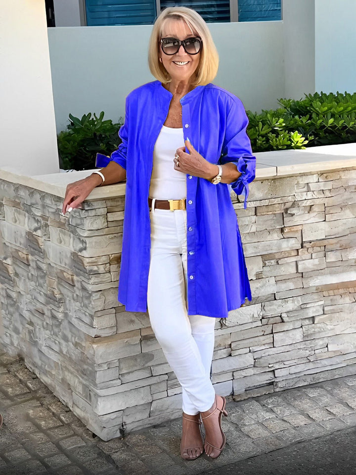 PRIMROSE | RELAXED FIT LONG-SLEEVE TUNIC BLOUSE