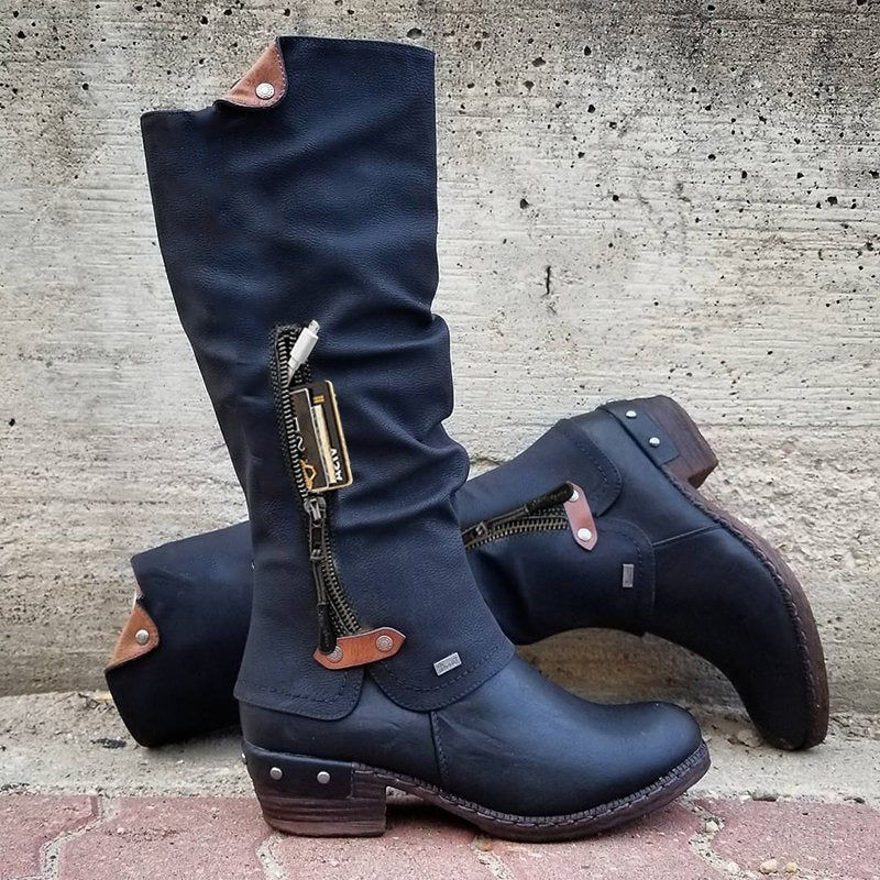 DEBORAH | VEGAN LEATHER POCKET BOOTS
