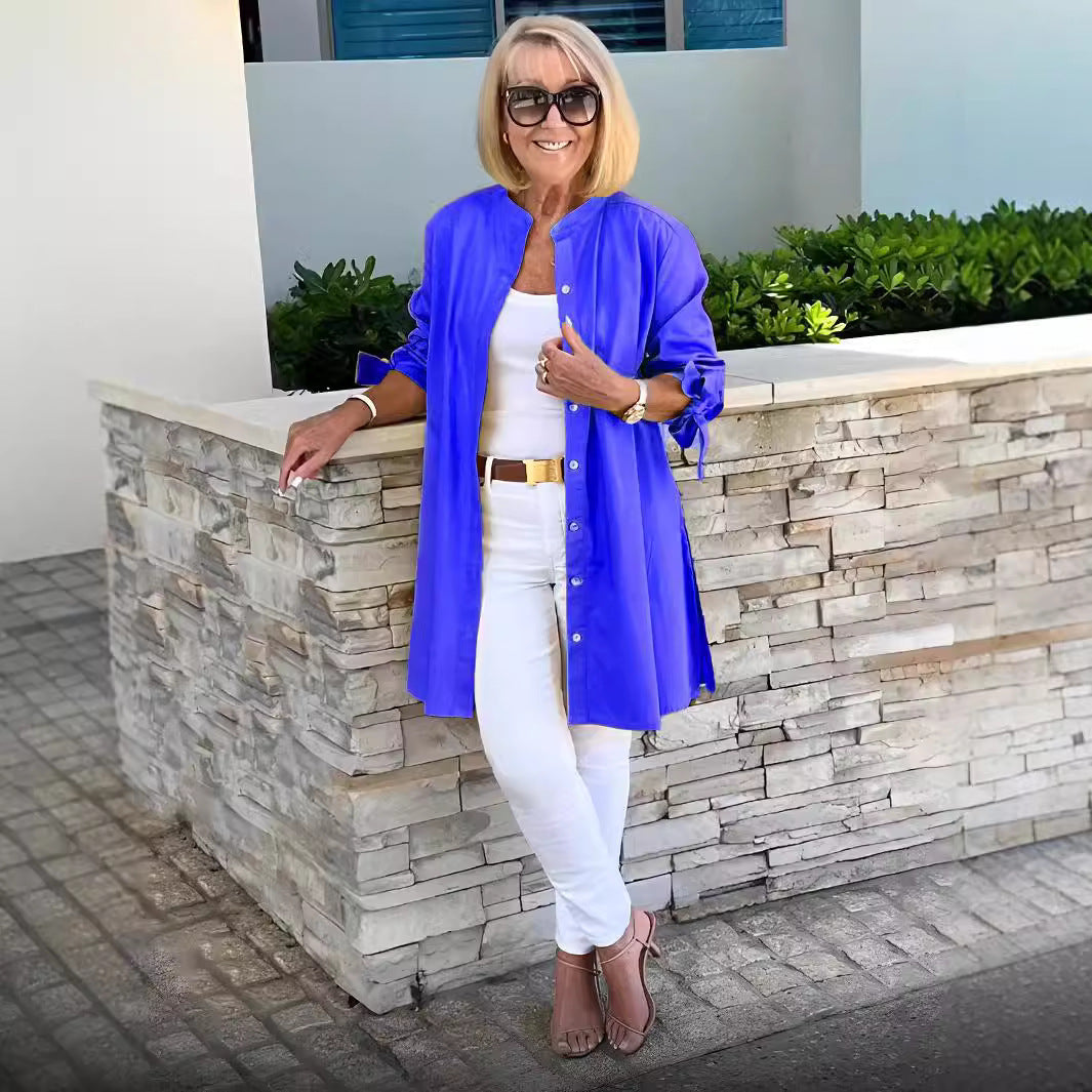 PRIMROSE | RELAXED FIT LONG-SLEEVE TUNIC BLOUSE