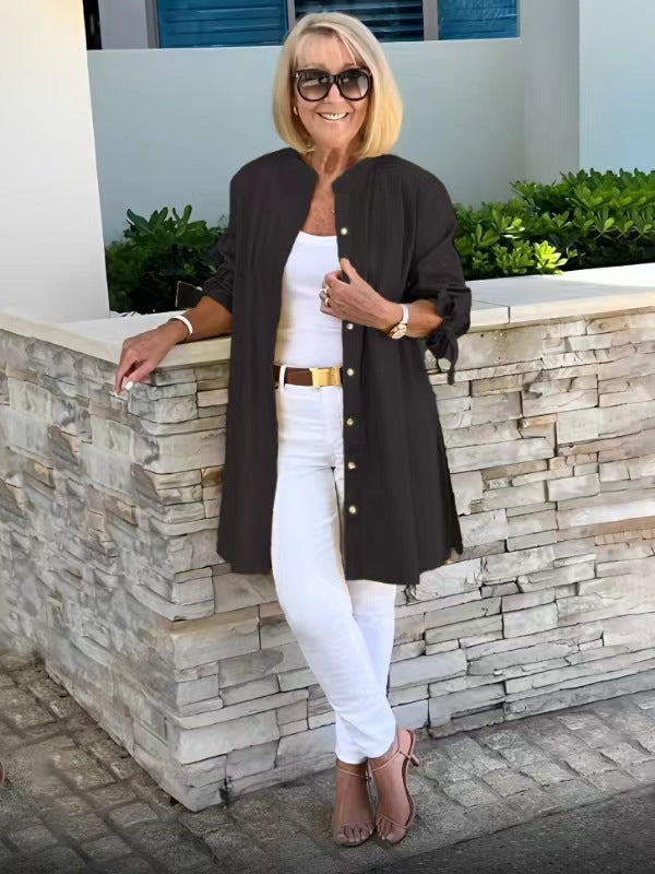 PRIMROSE | RELAXED FIT LONG-SLEEVE TUNIC BLOUSE