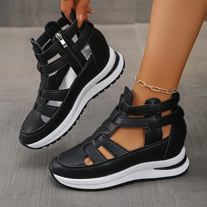 YVETTE | LIGHTWEIGHT WEDGE SANDALS WITH SIDE ZIP