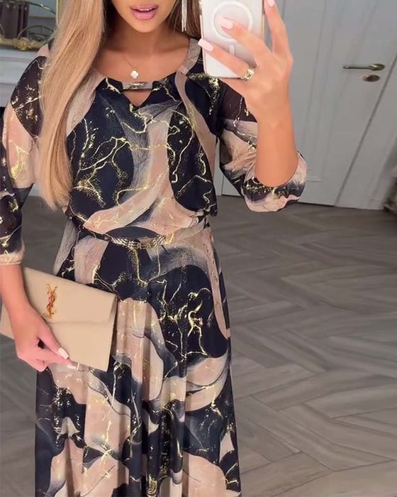 LUCINDA | PRINTED CHIFFON DRESS