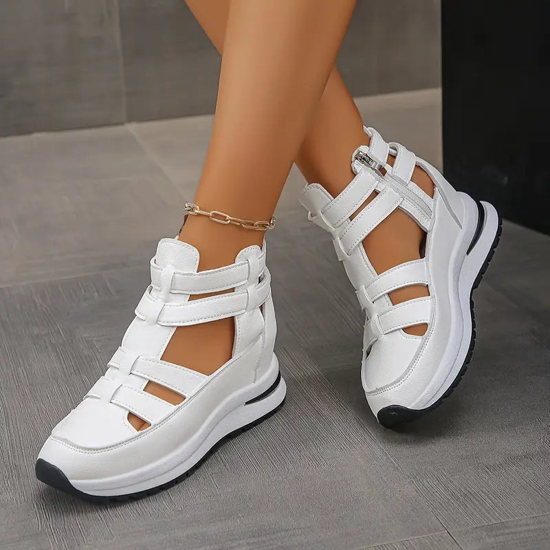 YVETTE | LIGHTWEIGHT WEDGE SANDALS WITH SIDE ZIP