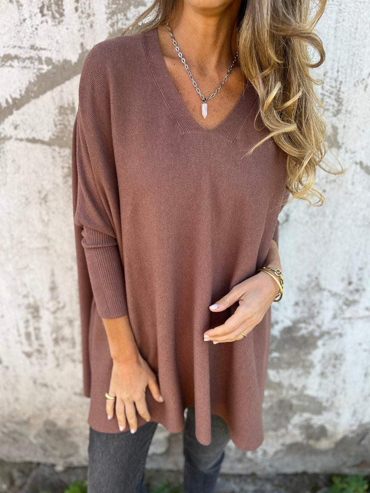 VERA | COMFORTABLE V-NECK LONG-SLEEVE JUMPER