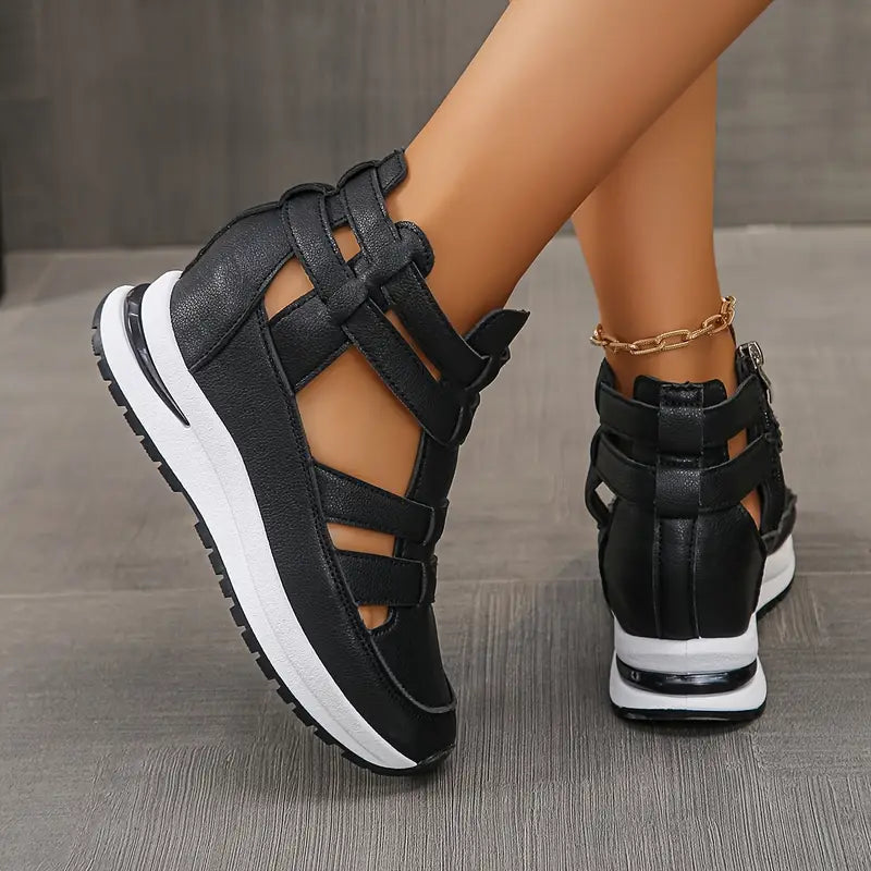 YVETTE | LIGHTWEIGHT WEDGE SANDALS WITH SIDE ZIP