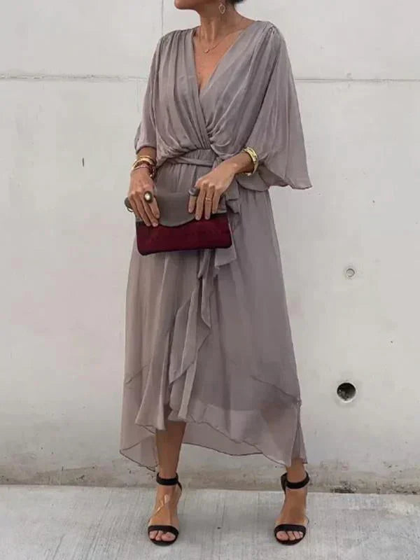 MYRA | FLOWY LIGHT V-NECK DRESS
