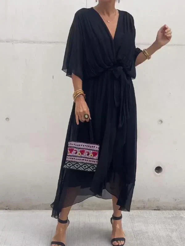MYRA | FLOWY LIGHT V-NECK DRESS
