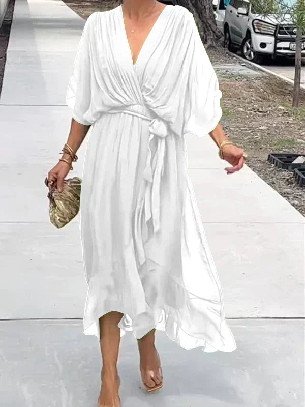 MYRA | FLOWY LIGHT V-NECK DRESS