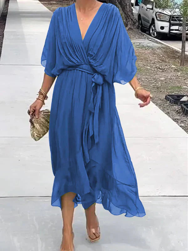 MYRA | FLOWY LIGHT V-NECK DRESS