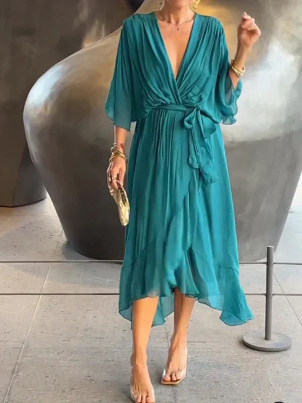 MYRA | FLOWY LIGHT V-NECK DRESS