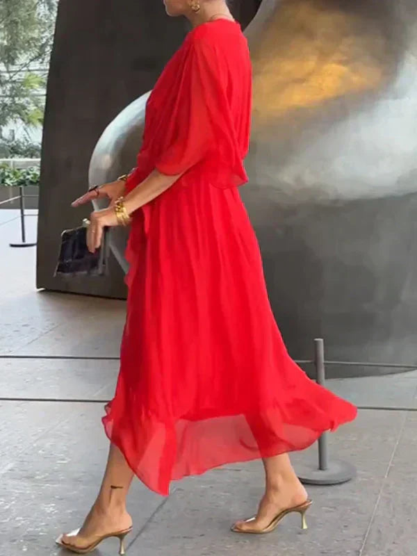 MYRA | FLOWY LIGHT V-NECK DRESS